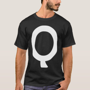 Einfacher Fetter Großer Weißer Großbuchstabe Q Alp T-Shirt