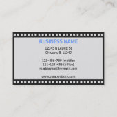 Einfacher Film-Streifen-Hintergrund für Fotografen Visitenkarte (Rückseite)