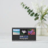 Einfacher Film-Streifen-Hintergrund für Fotografen Visitenkarte (Stehend Vorderseite)