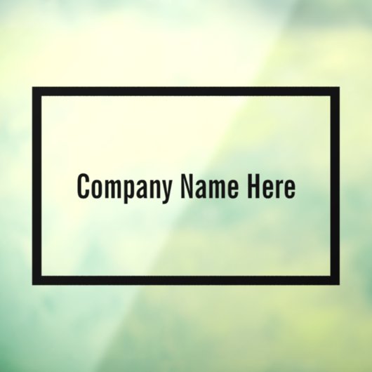 Einfacher Firmenname Hier Schwarze Textvorlage Fensteraufkleber (Blatt 3)