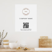 Einfacher Firmenname Logo Website QR Code Poster (Küche)