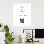 Einfacher Firmenname Logo Website QR Code Poster (Heimbüro)