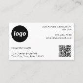Einfacher Foto-Logo-Text-QR-Code Visitenkarte (Vorderseite)