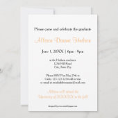 Einfacher Foto-Pfirsich-Name - Einladung (Rückseite)