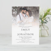 Einfacher Foto-QR-Code zur Hochzeit Einladung (Stehend Vorderseite)