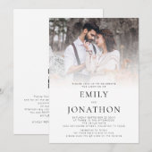 Einfacher Foto-QR-Code zur Hochzeit Einladung (Vorne/Hinten)