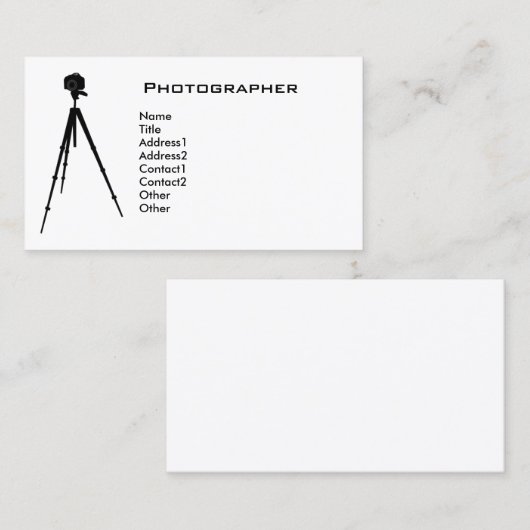 Einfacher Fotograf Visitenkarte (Vorne/Hinten)