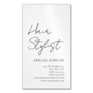 Einfacher Friseur Modern Minimalistisch Elegant Magnetische Visitenkarte