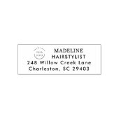 Einfacher Friseur-Name Rücksendeadresse Logo Permastempel (Design)