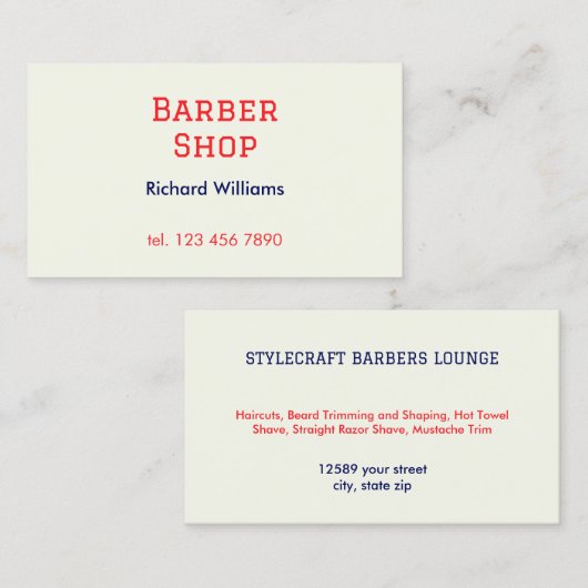 Einfacher Friseursalon Visitenkarte (Vorne/Hinten)