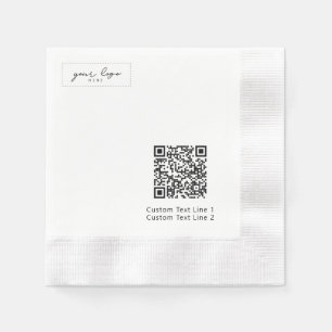 Einfacher gebrandeter Geschäftslogo-QR-Code Werbea Serviette