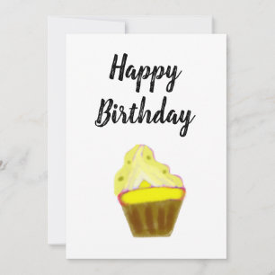 einfacher gelber Cupcake eleganter Alles Gute zum Dankeskarte