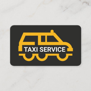 Einfacher gelber Taxi-Van-Wagen Visitenkarte