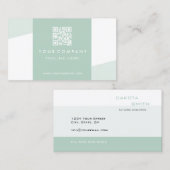Einfacher geometrischer QR-Code Meeresschutzgrün Visitenkarte (Vorne/Hinten)