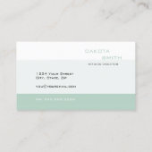 Einfacher geometrischer QR-Code Meeresschutzgrün Visitenkarte (Rückseite)