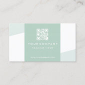 Einfacher geometrischer QR-Code Meeresschutzgrün Visitenkarte (Vorderseite)