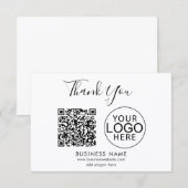 Einfacher Geschäftslogo-QR-Code Danke Mitteilungskarte (Vorne/Hinten)