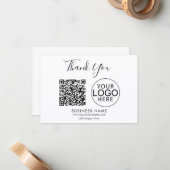 Einfacher Geschäftslogo-QR-Code Danke Mitteilungskarte (Vorderseite/Rückseite Beispiel)