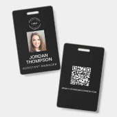 Einfacher Geschäftslogo-QR-Code Mitarbeiterfoto sc Ausweis (Vorder- & Rückseite)