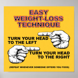 Einfacher Gewichtsverlustplan Lustiges Poster Schi
