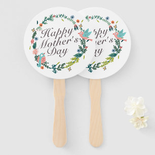 Einfacher glücklicher Kranz-Handfan der Mutter Fächer