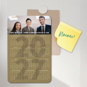 Einfacher Gold 2027 Kalender Minimalistischer Feie Magnet