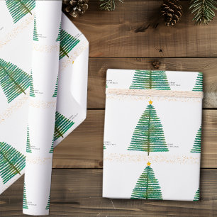 Einfacher Gold Skandi Skandinavischer Weihnachtsba Geschenkpapier