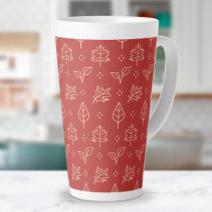 Einfacher grafischer Herbstblätterdruck in Rot Milchtasse