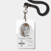 Einfacher grauer Kreis Foto Logo Barcode ID Code Ausweis (Vorderseite mit Lanyard)