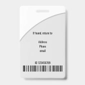 Einfacher grauer Kreis Foto Logo Barcode ID Code Ausweis (Rückseite)