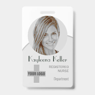 Einfacher grauer Kreis Foto Logo Barcode ID Code Ausweis