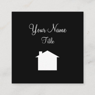 Einfacher Grundstücksmakler-Haus-Symbol-Entwurf Quadratische Visitenkarte