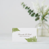 Einfacher grüner Farn-eleganter Waldentwurf Visitenkarte (Stehend Vorderseite)