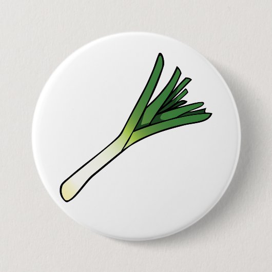 Einfacher grüner Lauch-Gemüse Button (Vorderseite)