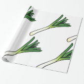 Einfacher Grüner Lauch Gemüse Geschenkpapier (Ungerollt)