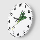 Einfacher Grüner Lauch Gemüse Große Wanduhr (Winkel)