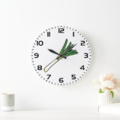 Einfacher Grüner Lauch Gemüse Große Wanduhr (Zuhause)