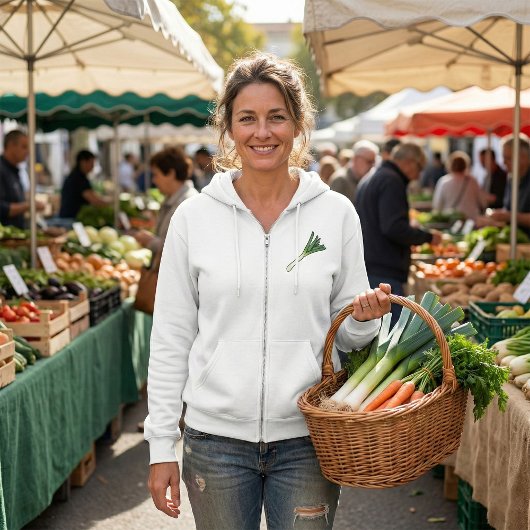 Einfacher grüner Lauch-Gemüse Hoodie