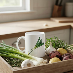 Einfacher Grüner Lauch Gemüse Kaffeetasse
