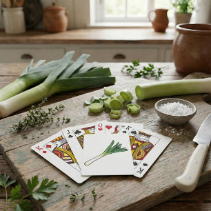 Einfacher Grüner Lauch Gemüse Spielkarten