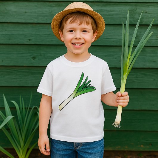 Einfacher Grüner Lauch Gemüse T-Shirt