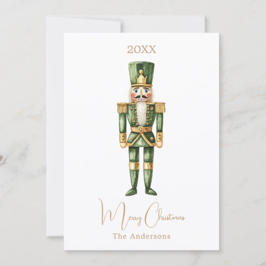 Einfacher grüner Nussknacker-Soldat Weihnachten (Vorderseite)