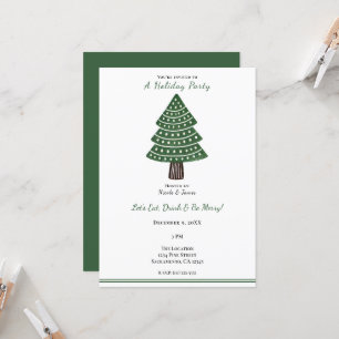Einfacher grüner Stempel-Weihnachtsbaum Minimale F Einladung