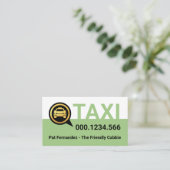 Einfacher grüner Taxi-Service-Layer Visitenkarte (Stehend Vorderseite)