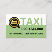 Einfacher grüner Taxi-Service-Layer Visitenkarte (Vorderseite)