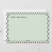 Einfacher, grüner und weißer Weihnachtsbaumhinterg Feiertagskarte (Rückseite)