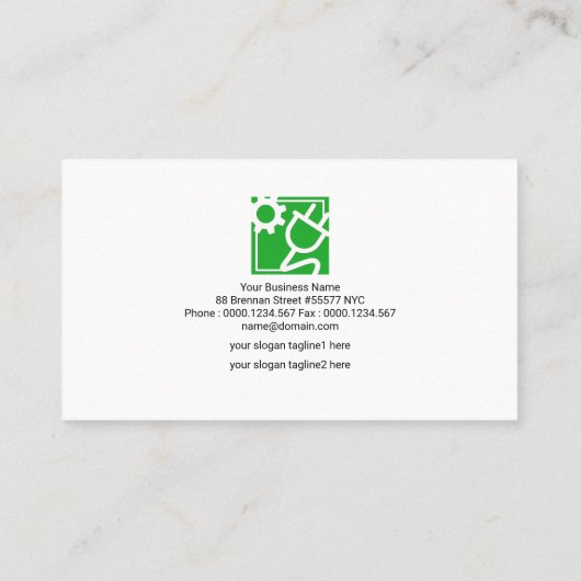 Einfacher grüner visitenkarte (Rückseite)