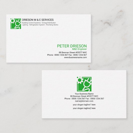 Einfacher grüner visitenkarte (Vorne/Hinten)