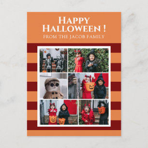 Einfacher Gruseliger Boo Streifen Frohes Halloween Feiertagspostkarte