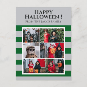 Einfacher Gruseliger Boo Streifen Frohes Halloween Feiertagspostkarte